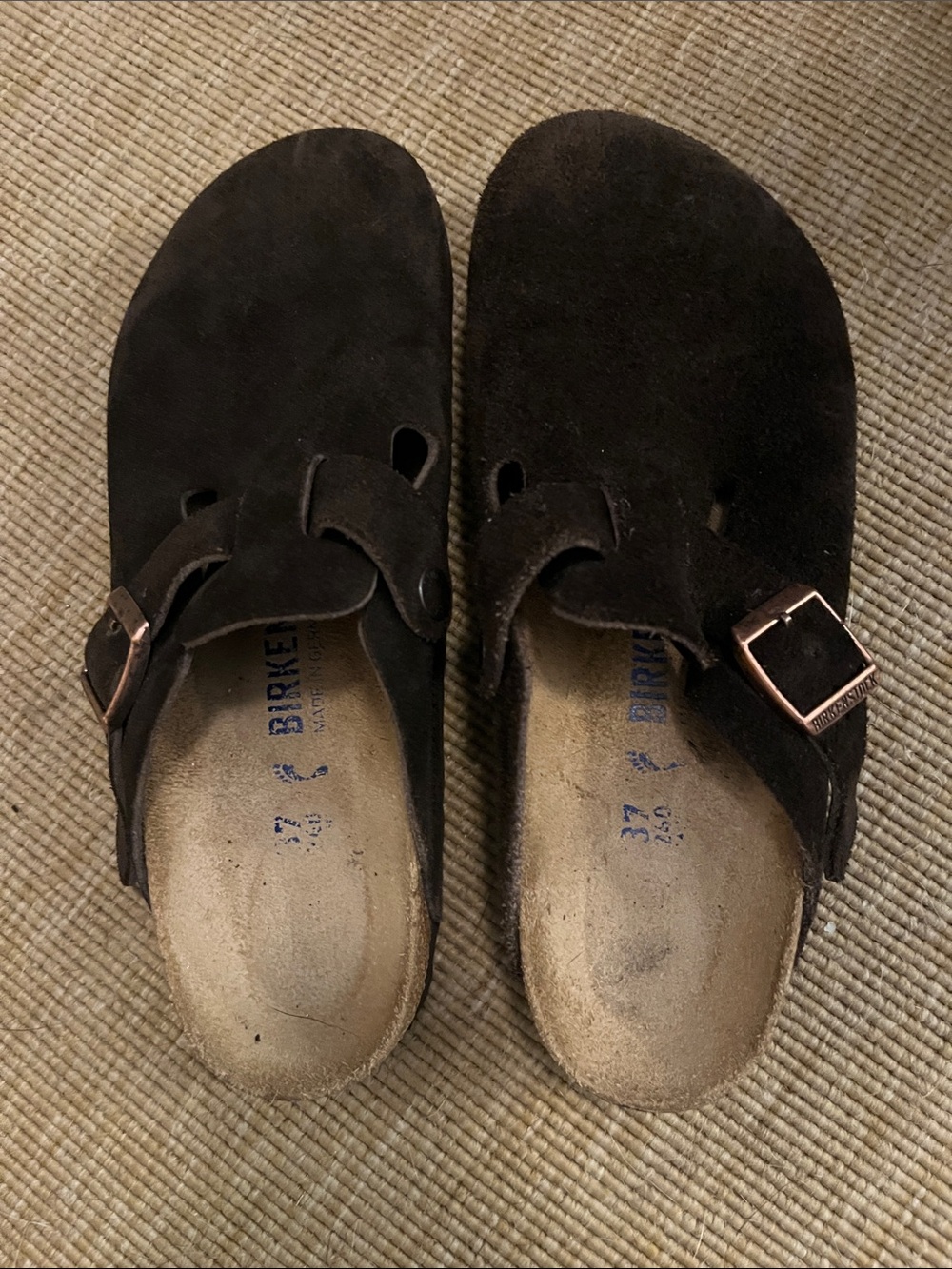 Birkenstock Brown Suede Boston Clogs